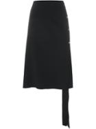 Lanvin Hook And Eye Detail A-line Skirt, Women's, Size: 42, Black, Viscose/acetate/spandex/elastane