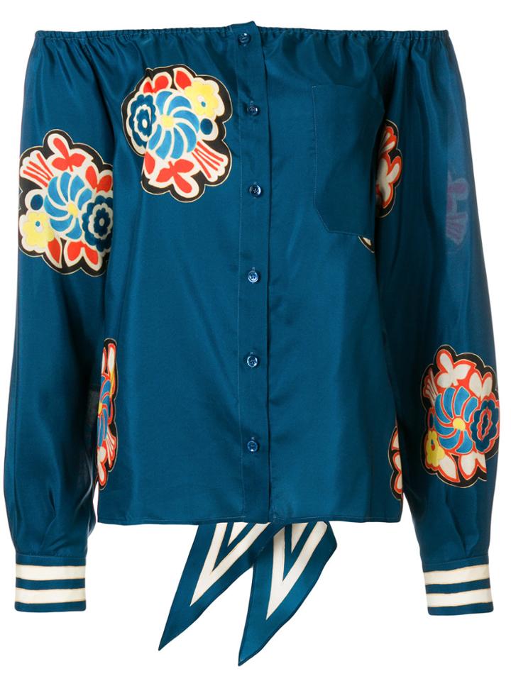 Philosophy Di Lorenzo Serafini Floral Design Blouse - Blue
