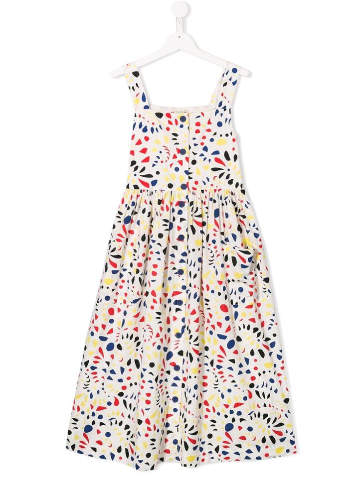 Bonpoint Teen Button-down Printed Dress - White