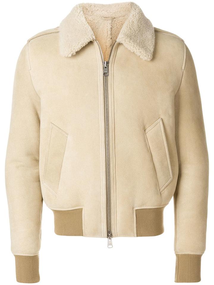 Ami Alexandre Mattiussi Shearling Zipped Jacket - Nude & Neutrals