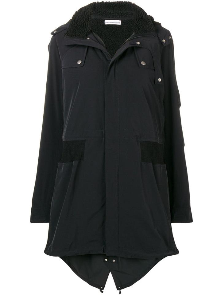 Paco Rabanne Hooded Parka Coat - Black