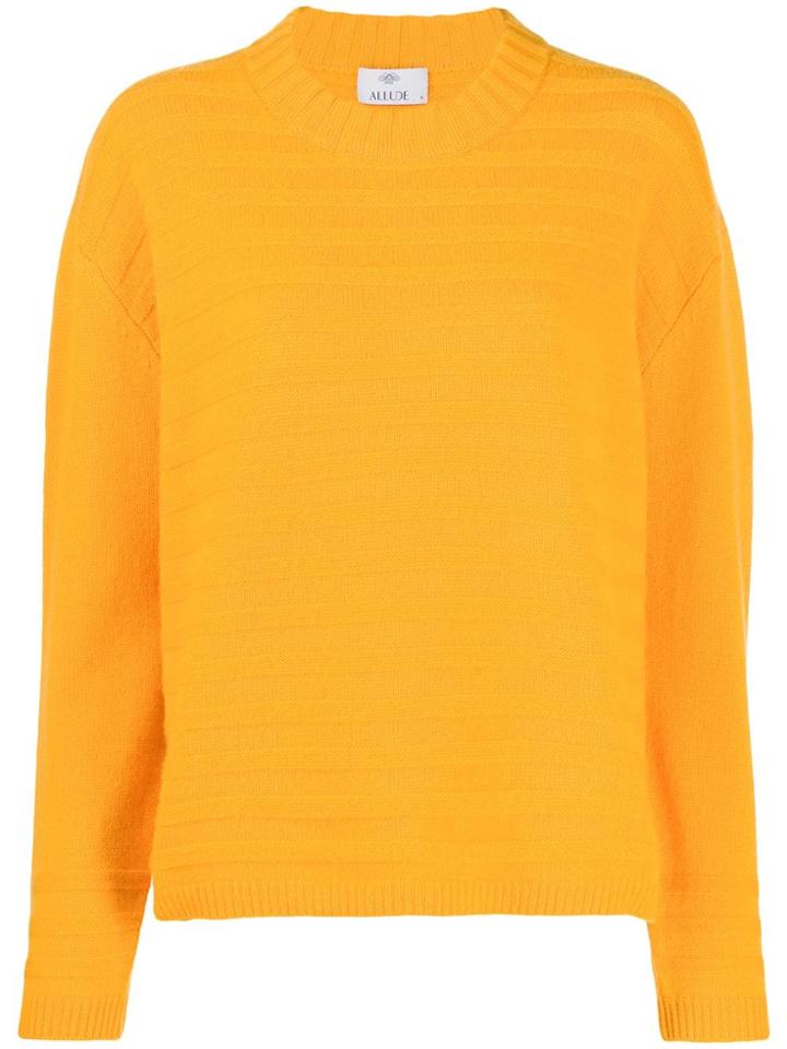 Allude Ribbed Knit Sweatshirt - Yellow