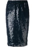 P.a.r.o.s.h. Sequin Pencil Skirt - Blue