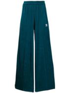 Adidas Velour Wide-leg Sweatpants - Blue
