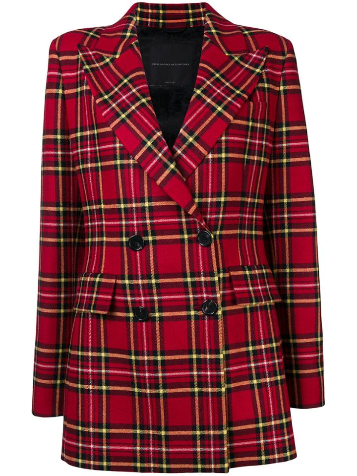 Ermanno Scervino Tartan Blazer - Red