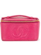 Chanel Vintage Embossed Logo Vanity Case, Pink/purple