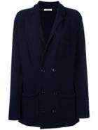 Paolo Pecora Double Breasted Cardigan, Women's, Size: Xl, Blue, Virgin Wool