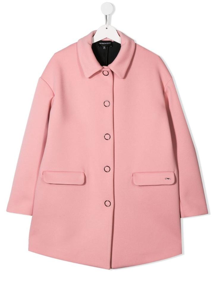 Emporio Armani Kids Teen Single-breasted Coat - Pink