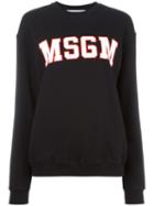 Msgm - Logo Print Sweatshirt - Women - Cotton - M, Black, Cotton
