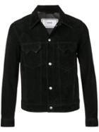 Ami Paris Suede Buttoned Jacket With Chest Pockets - Black
