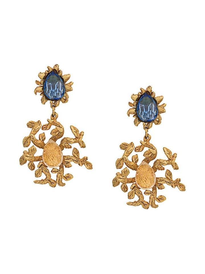 Rewind Vintage Affairs 1990's Leaf Drop Earrings - Gold