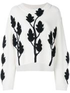 Oscar De La Renta Floral Appliqués Jumper - White