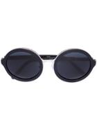 Linda Farrow Round Sunglasses - Black