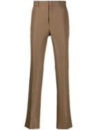 Fendi Straight-leg Wool Trousers - Neutrals