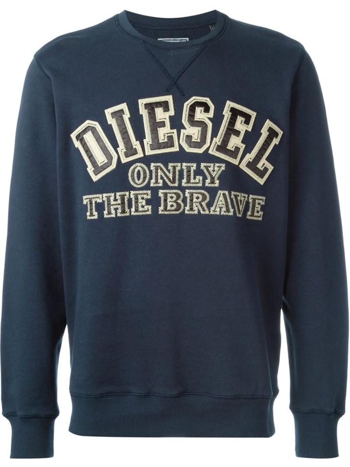 Diesel 's-joe-b' Sweatshirt, Men's, Size: 48, Blue, Cotton/polyester