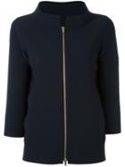 Herno Three-quarters Sleeve Zipped Jacket, Women's, Size: 50, Blue, Polyamide/spandex/elastane
