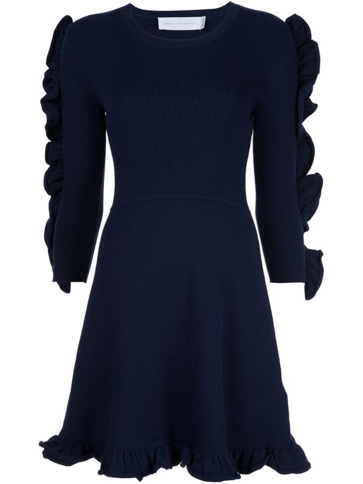 Victoria Victoria Beckham Frill Trim Long Sleeve Dress