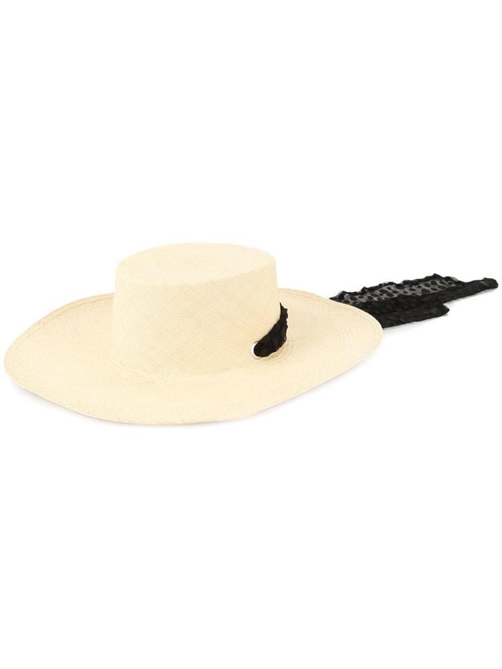 Sensi Studio Cordovez Tulle Detail Hat - Brown