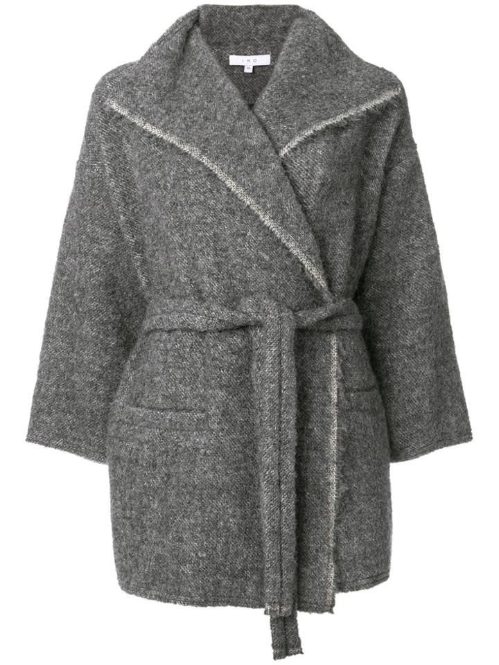 Iro Belted Robe Coat - Grey