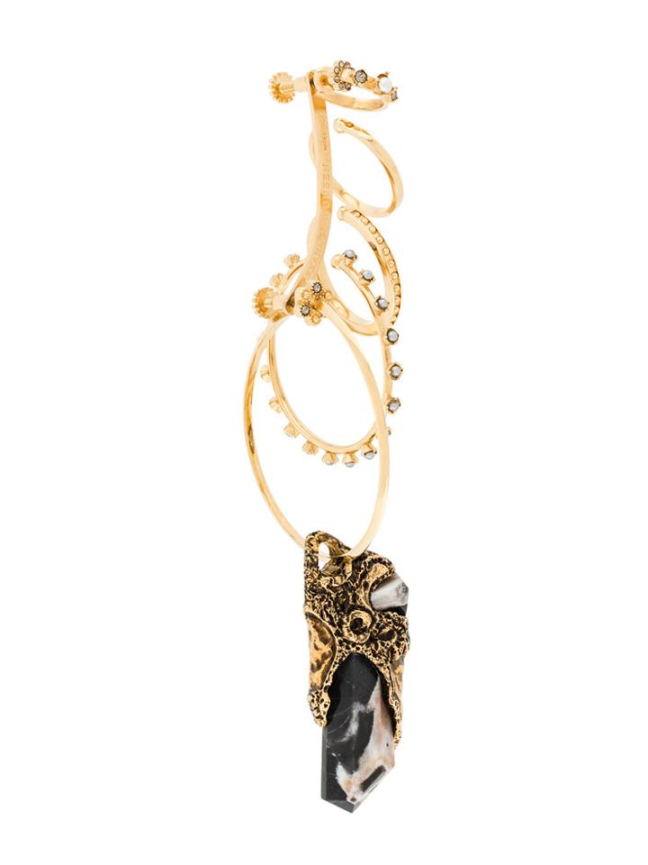 Alexander Mcqueen Hoop Detailed Ear Cuff - Metallic