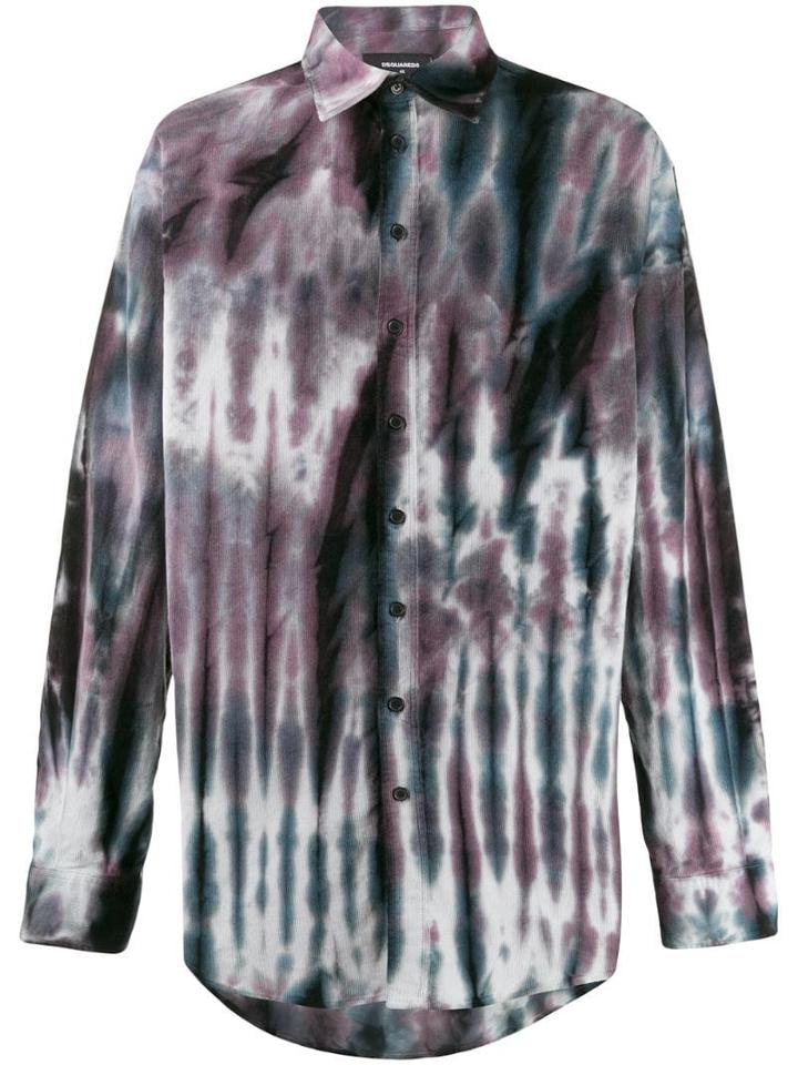 Dsquared2 Tie Dye Corduroy Shirt - Blue