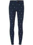 Love Moschino Star Studded Skinny Jeans, Women's, Size: 27, Blue, Cotton/polyester/spandex/elastane/lyocell