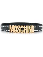 Moschino Brushed Logo Belt - Black