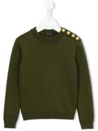 Balmain Kids Military Sweatshirt, Boy's, Size: 12 Yrs, Green