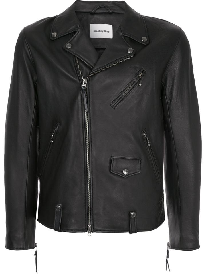 Monkey Time Classic Biker Jacket - Black