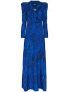 Navro Navro Slk Drs Leaf Ls Wrp - Blue