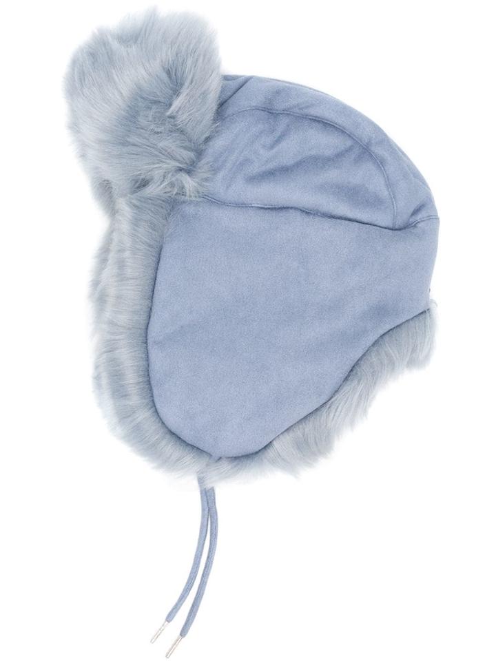 Charlotte Simone Faux Fur Snow Hat - Blue