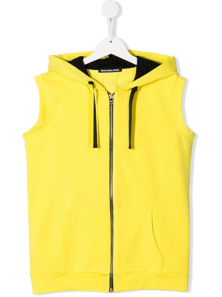 Marco Bologna Kids Yellow Sleeveless Hoodie