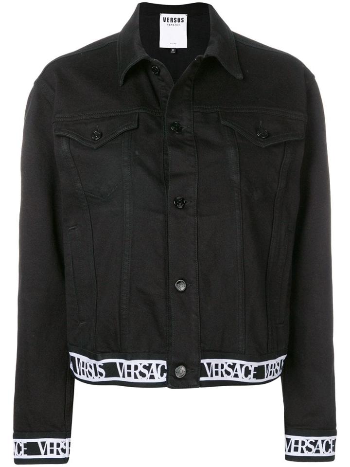 Versus Logo Denim Jacket - Black