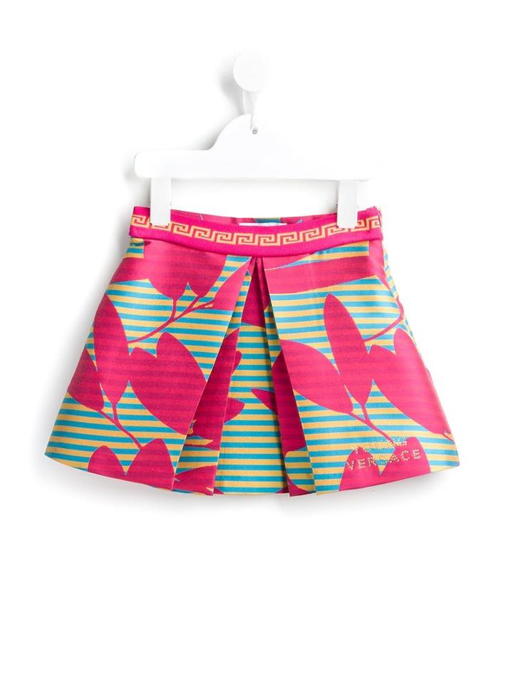 Leaf Print Skirt, Toddler Girl's, Size: 2 Yrs, Pink/purple, Young Versace