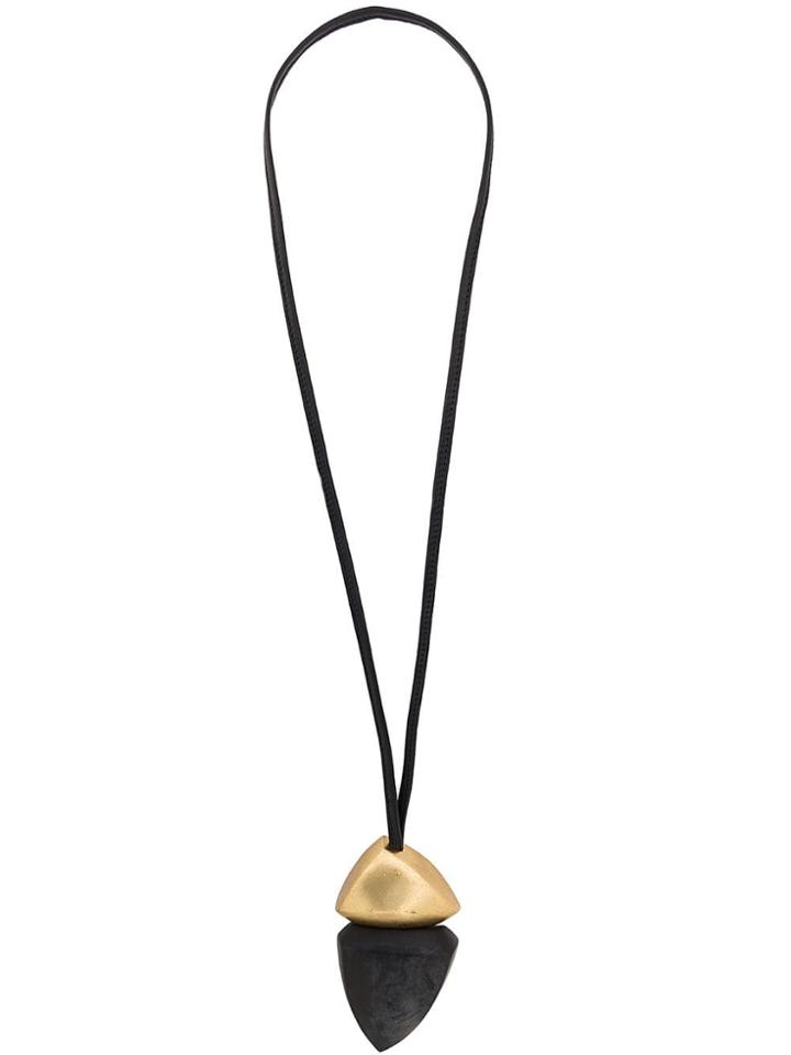 Monies Painted Drop Pendant Necklace - Black