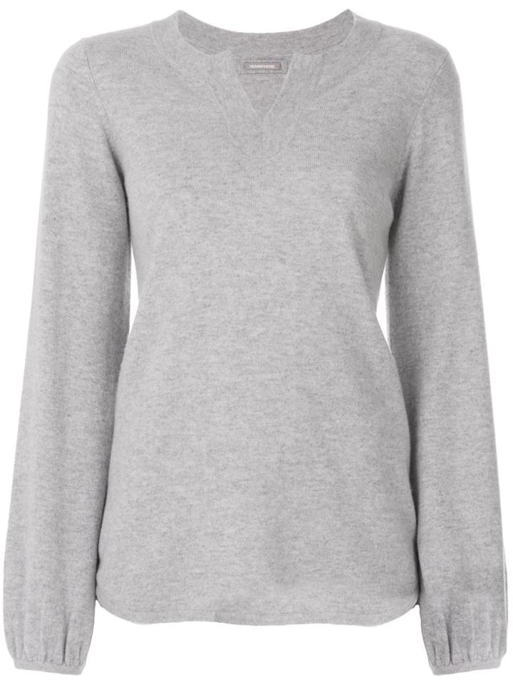 Hemisphere Puffer Sleeves Top - Grey