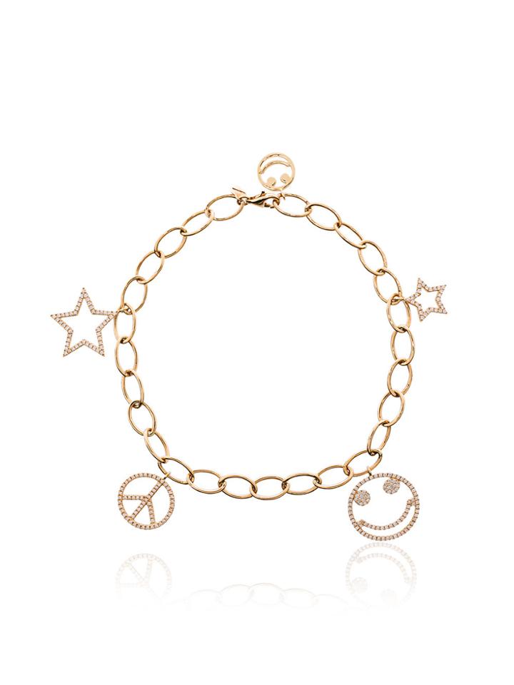 Rosa De La Cruz Yellow Charm Gold Bracelet - Metallic