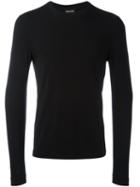 Giorgio Armani Long Sleeve T-shirt, Men's, Size: 54, Black, Spandex/elastane/viscose