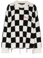 Filles A Papa Checked Logo Embroidered Wool Sweatshirt - Black