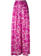 Christian Wijnants - Floral-print Wide-leg Trousers - Women - Silk - 36, Women's, Pink/purple, Silk