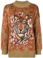 Twin-set Tiger Intarsia Sweater - Neutrals