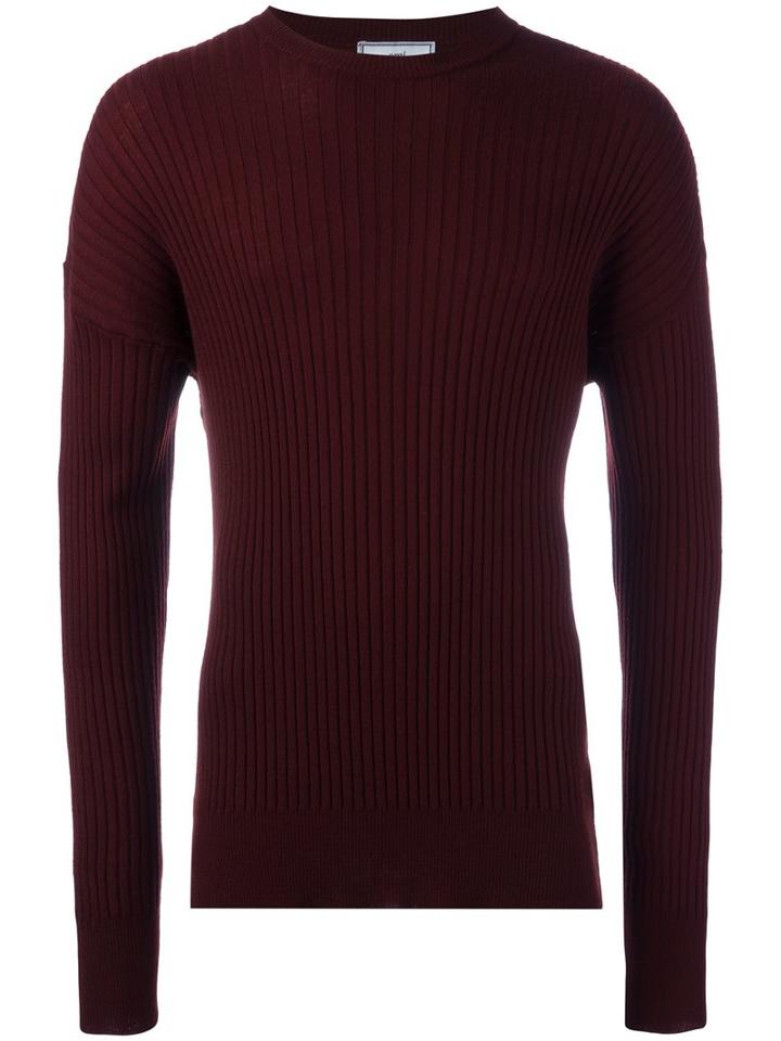 Ami Alexandre Mattiussi Oversize Crew Neck Sweater, Size: Xs, Red, Merino