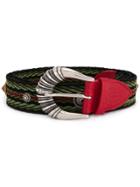 Orciani Woven Engraved Buckle Belt - Green