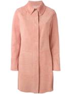 Drome Tailored Coat, Women's, Size: Medium, Pink/purple, Suede/leather