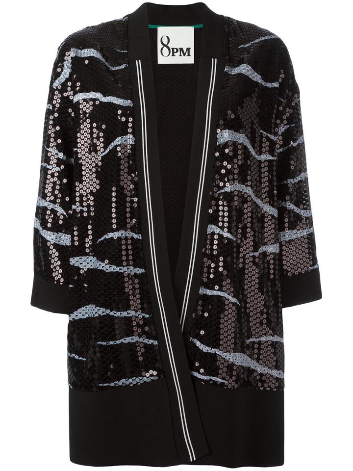 8pm Sequins Detail Cardigan, Women's, Size: Medium, Black, Polyester/polyamide/spandex/elastane/viscose