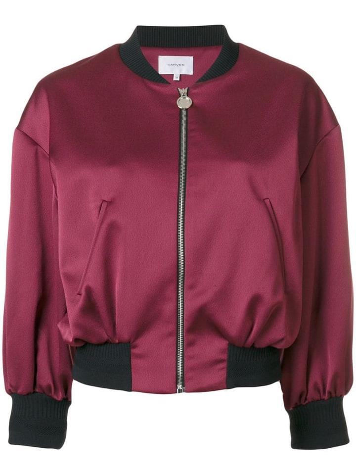 Carven Cropped Bomber Jacket - Pink