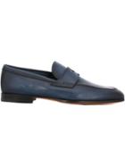 Santoni Classic Loafers, Men's, Size: 7.5, Blue, Leather