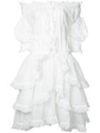 Faith Connexion - Ruffled Off Shoulder Dress - Women - Cotton - 38, White, Cotton