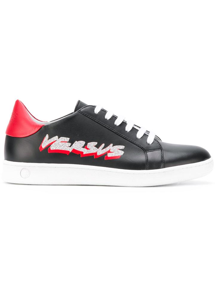 Versus Glitter Logo Sneakers - Black