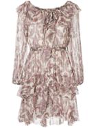 Zimmermann Filigree Print Mini Dress - Red